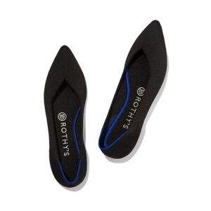 Rothy's Black Flats with Blue Trim